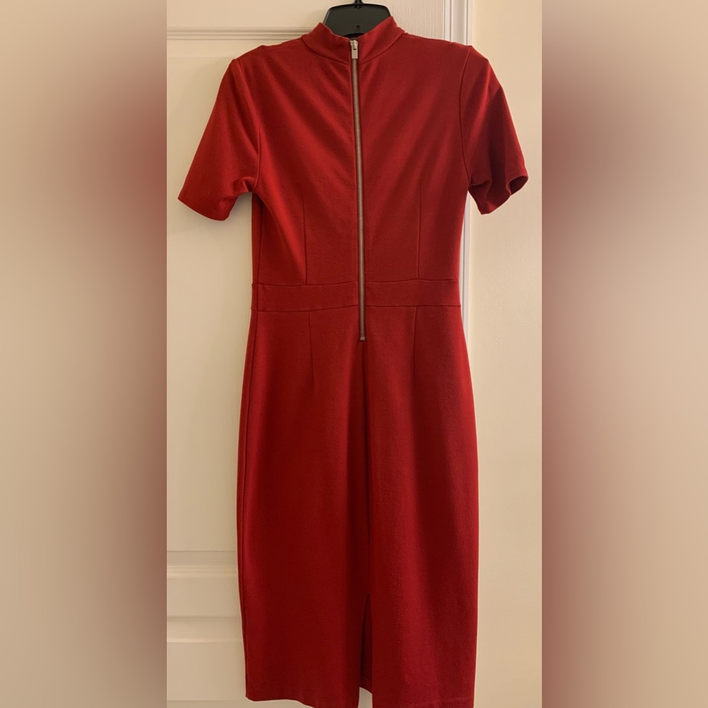 Red Express mid to high neck dress. Size XS